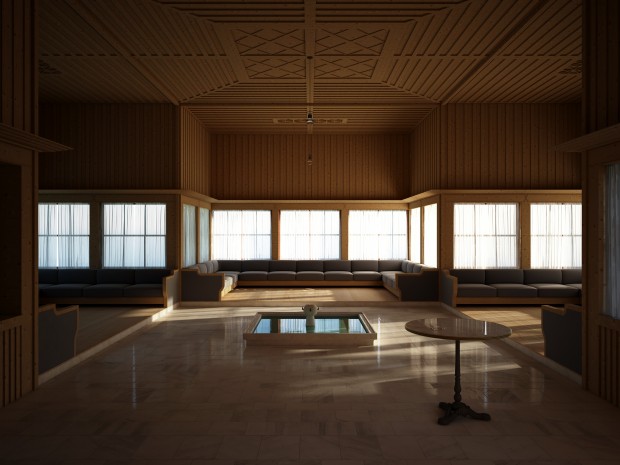 A Place to Read, 2010 image from video projection, interior