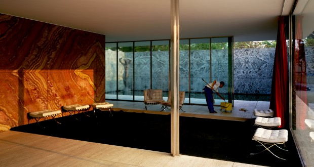 Jeff Wall Morning Cleaning, Mies van der Rohe Foundation, Barcelona 1999